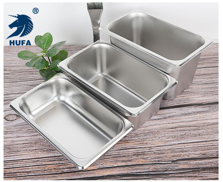 1/2 10cm American-style large frying pan kitchen equipment and restaurant self-service food container stainless steel large frying pan