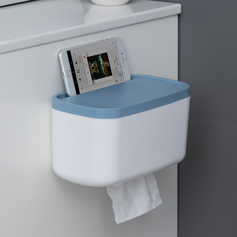抽纸盒卫生间纸巾双层置物架厕所家用免打孔创意防水抽纸卷纸筒