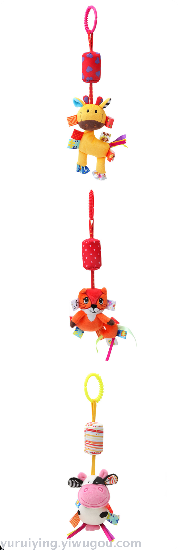 New baby wind chime, zebra, black and white, hedgehog, pink dress, zebra, fox, deer, cow and bear toys