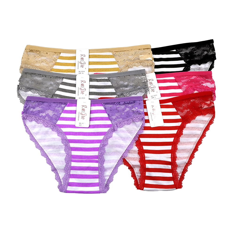 New cotton striped women's underwear mixed color mixed code stock spot south Guangzhou out of the Americas Saint Lucia underwear Item Picture