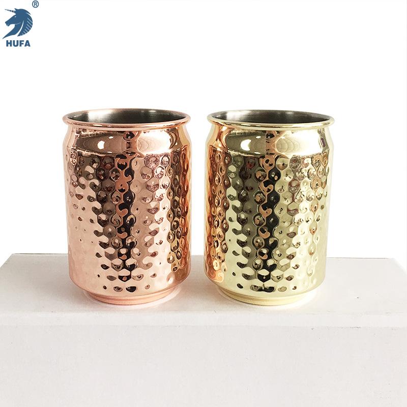 Stainless steel hammered aluminum can beer cup, creative rock-patterned cola can Specification image