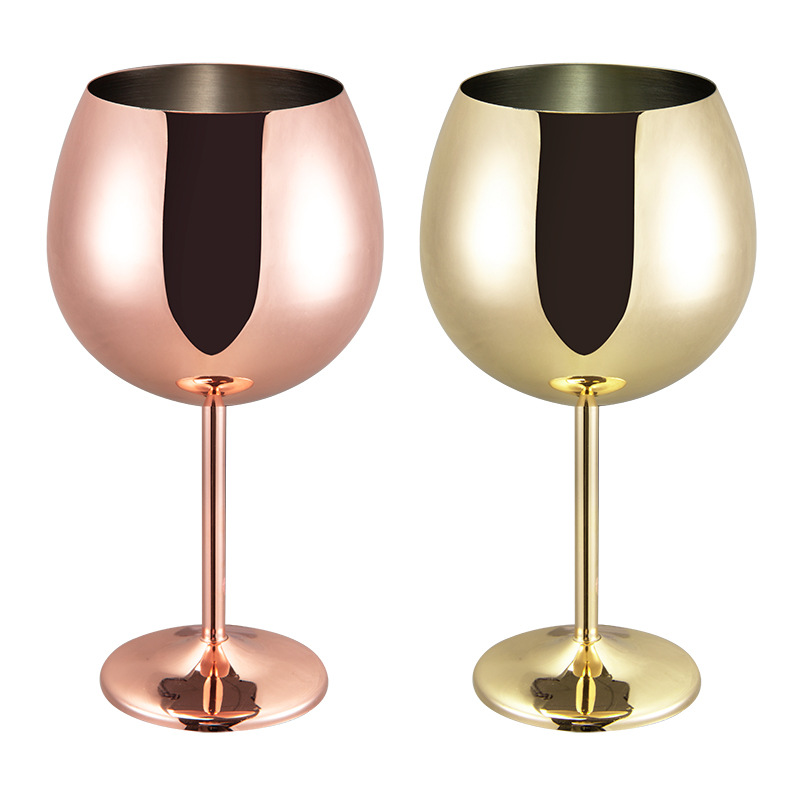 red wine cup Wine goblet set Stainless steel goblet bar utensils can be gold-plated and customized with logo Stainless steel champagne glass details Picture