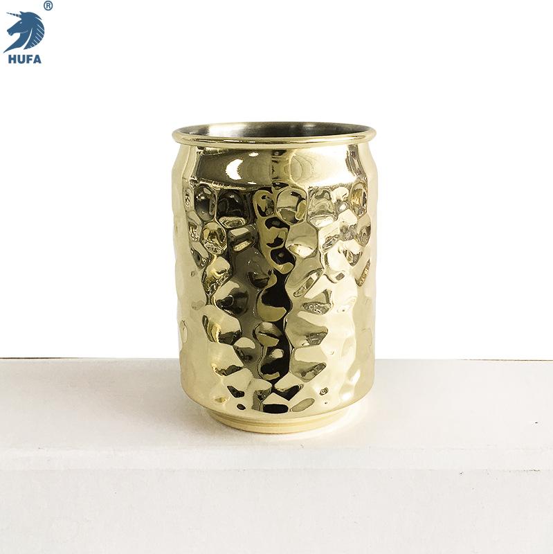 Stainless steel hammered aluminum can beer cup, creative rock-patterned cola can Item Picture