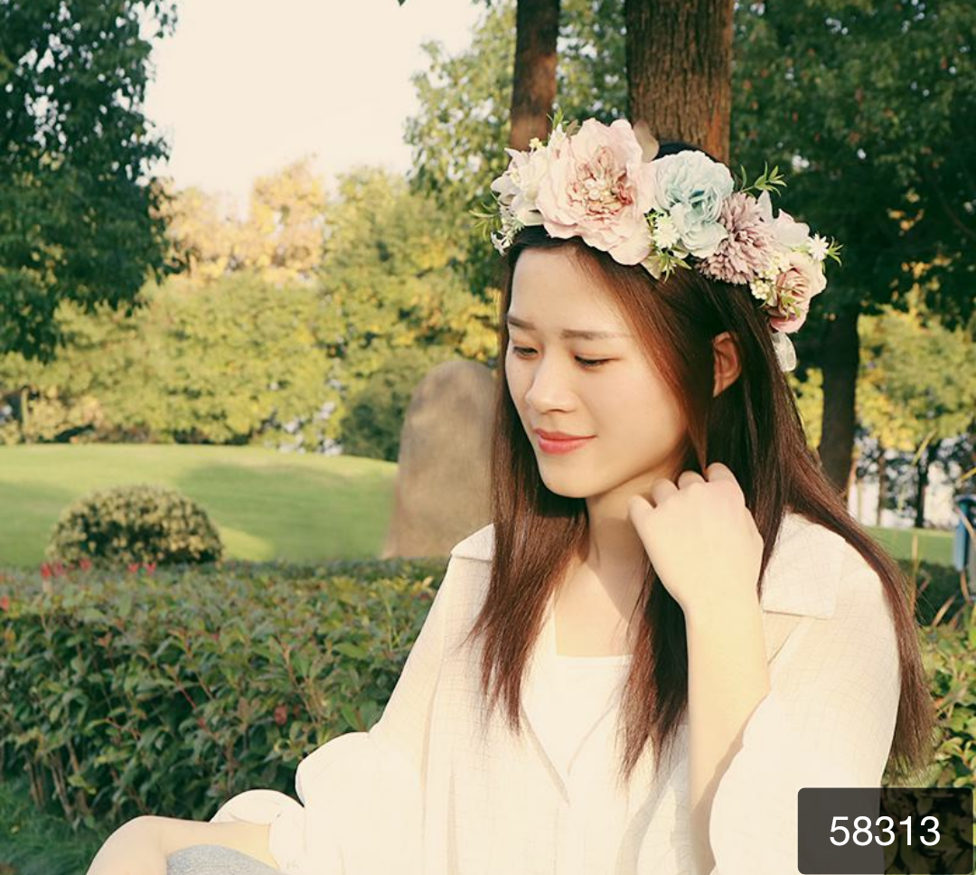 New European and American pearl rose garland semi-ring forest-style simulated flower hair band and headband Bohemian grotto headwear for women
