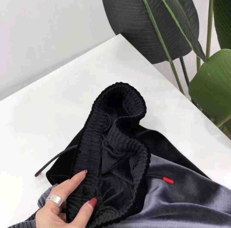Thickened second-generation velvet pants, loose, straight, high-waisted, slimming and height-increasing casual trousers details Picture