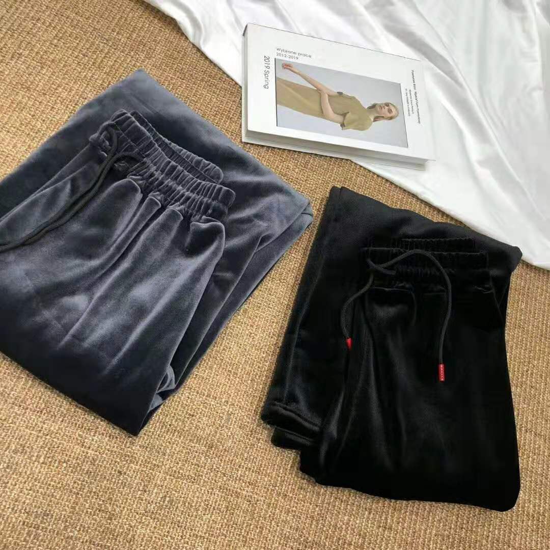 Thickened second-generation velvet pants, loose, straight, high-waisted, slimming and height-increasing casual trousers