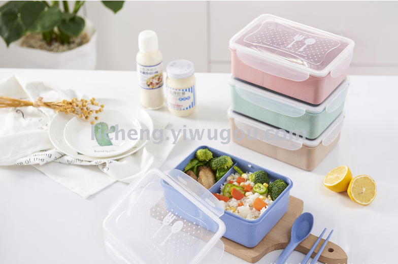 Creative Bento box Cute Mai Xiang lunchbox Microwave oven plastic lunchbox with spoon