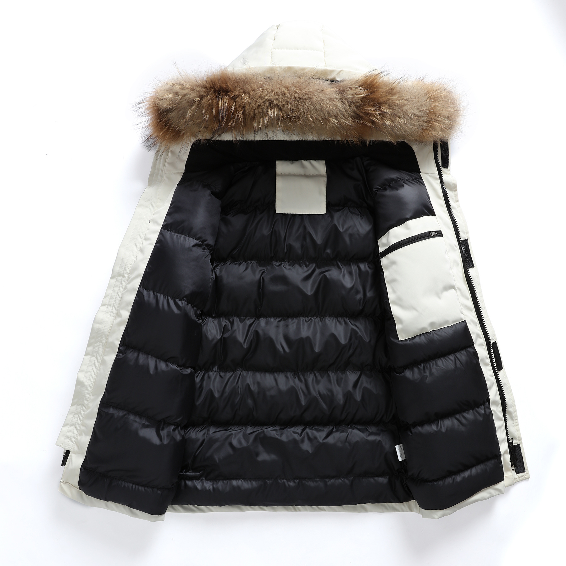 New autumn and winter styles of large-necked cotton-padded jackets, men's mid-length, hooded and detachable large-necked cotton-padded jackets, large-sized winter wear for young people Application Scenario