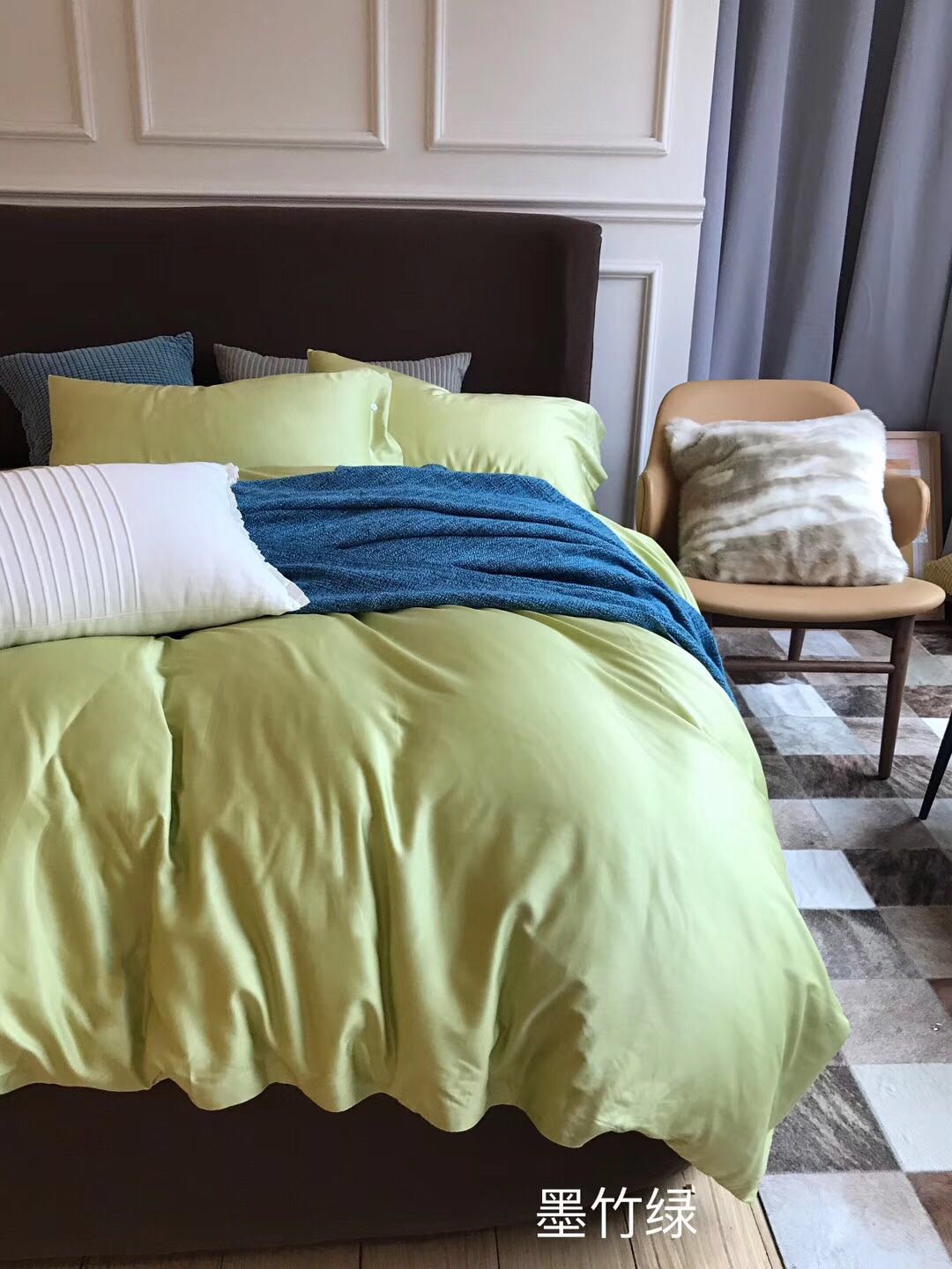 60S Xinjiang long-staple cotton solid color Four-piece set, all-cotton simple solid color bed four-piece set Application Scenario