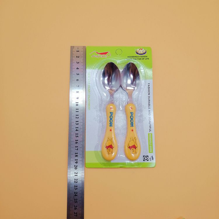Jiajiale creative cartoon stainless steel spoons, cute plastic handle spoons, and children's anti-scald spoons are selling well Application Scenario