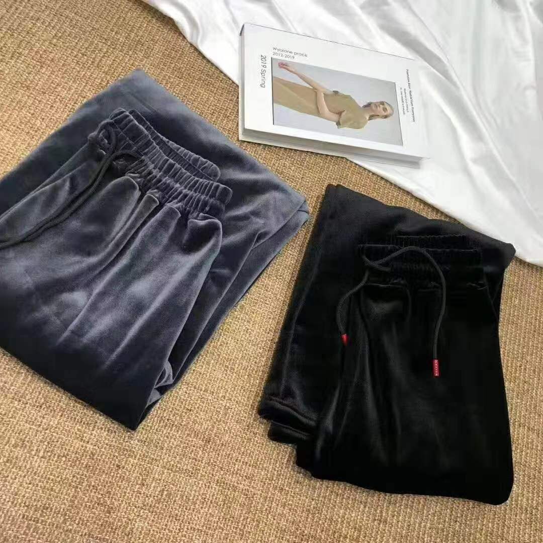 New autumn and winter second-generation homemade thickened velvet pants are versatile, casual, super soft and slimming wide-leg pants for wholesale