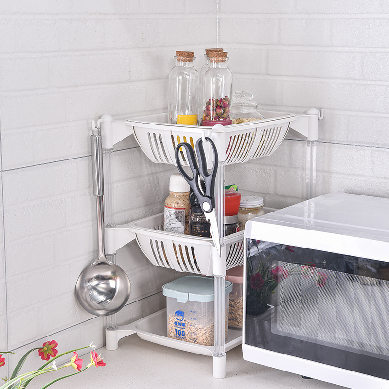 Kitchen multi-functional storage rack, bathroom draining storage basket, simple storage rack, detachable organizing rack Application Scenario