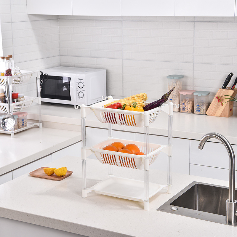 Kitchen multi-functional storage rack, bathroom draining storage basket, simple storage rack, detachable organizing rack Item Picture