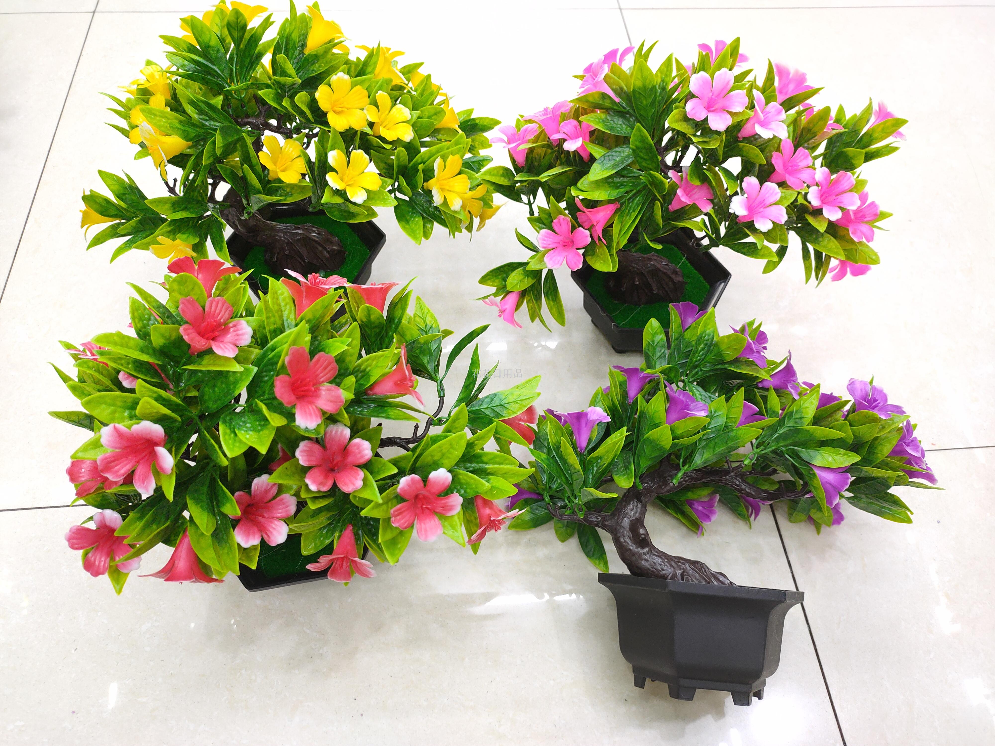 新款仿真花小梅花完杆月型装饰品家居摆件假花盆景花园餐厅软装