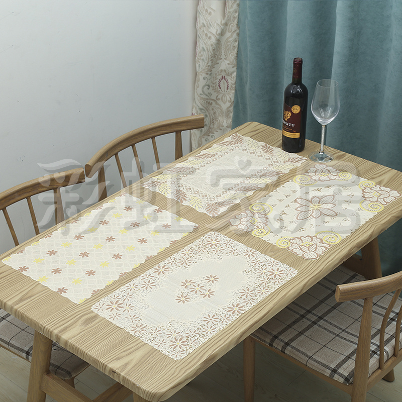 New eco-friendly printed placemats, heat insulation pads, waterproof and anti-slip Western placemats, PVC material table MATS, plate MATS and bowl MATS Item Picture