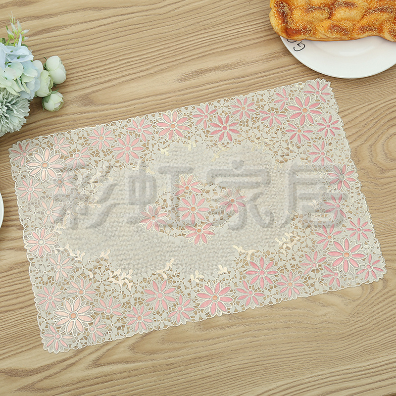 New eco-friendly colored gold placemats, heat insulation pads, waterproof and anti-slip Western placemats, PVC material table MATS, plate MATS and bowl MATS details Picture
