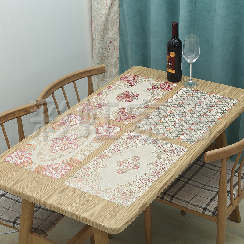New eco-friendly colored gold placemats, heat insulation pads, waterproof and anti-slip Western placemats, PVC material table MATS, plate MATS and bowl MATS Item Picture