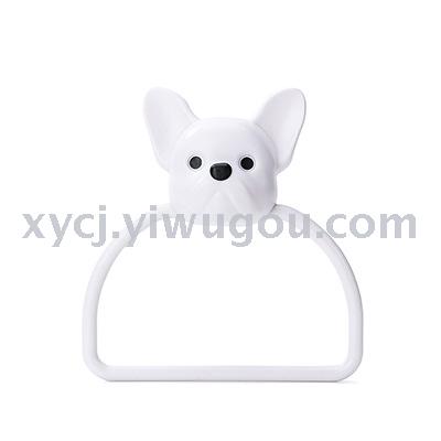 Cute cartoon towel rack, creative kitchen wall-mounted hand towel and rag rack, bathroom no-hole, traceless towel ring Application Scenario