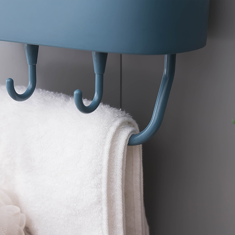 Towel rack without perforation, bathroom storage rack, bathroom and kitchen adhesive storage rack, toiletries storage rack Application Scenario