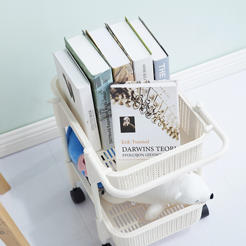 Portable trolley, multi-layer storage basket, kitchen and bathroom sundries storage basket, portable layered storage rack Specification image