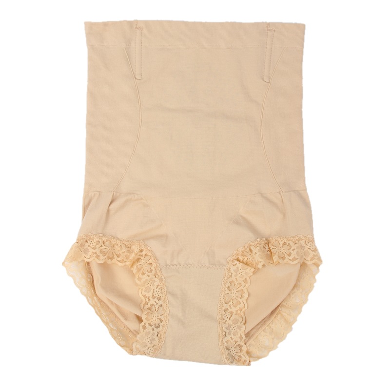 Women's Seamless Hip Lift Ice Gold Body Ice Pants High Waisted Fishbone Lace Triangle Glacier Belly Pants Item Picture
