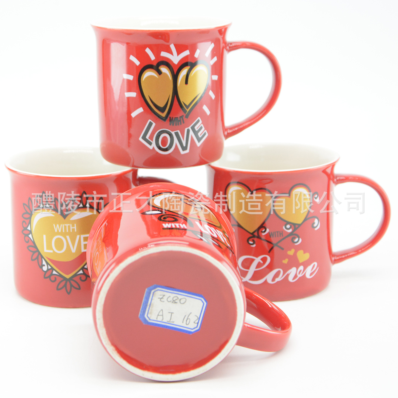 Valentine's Day ceramic cups can be customized as promotional gift cups, enamel-like ceramic cups, and Valentine's Day gift cups Specification image