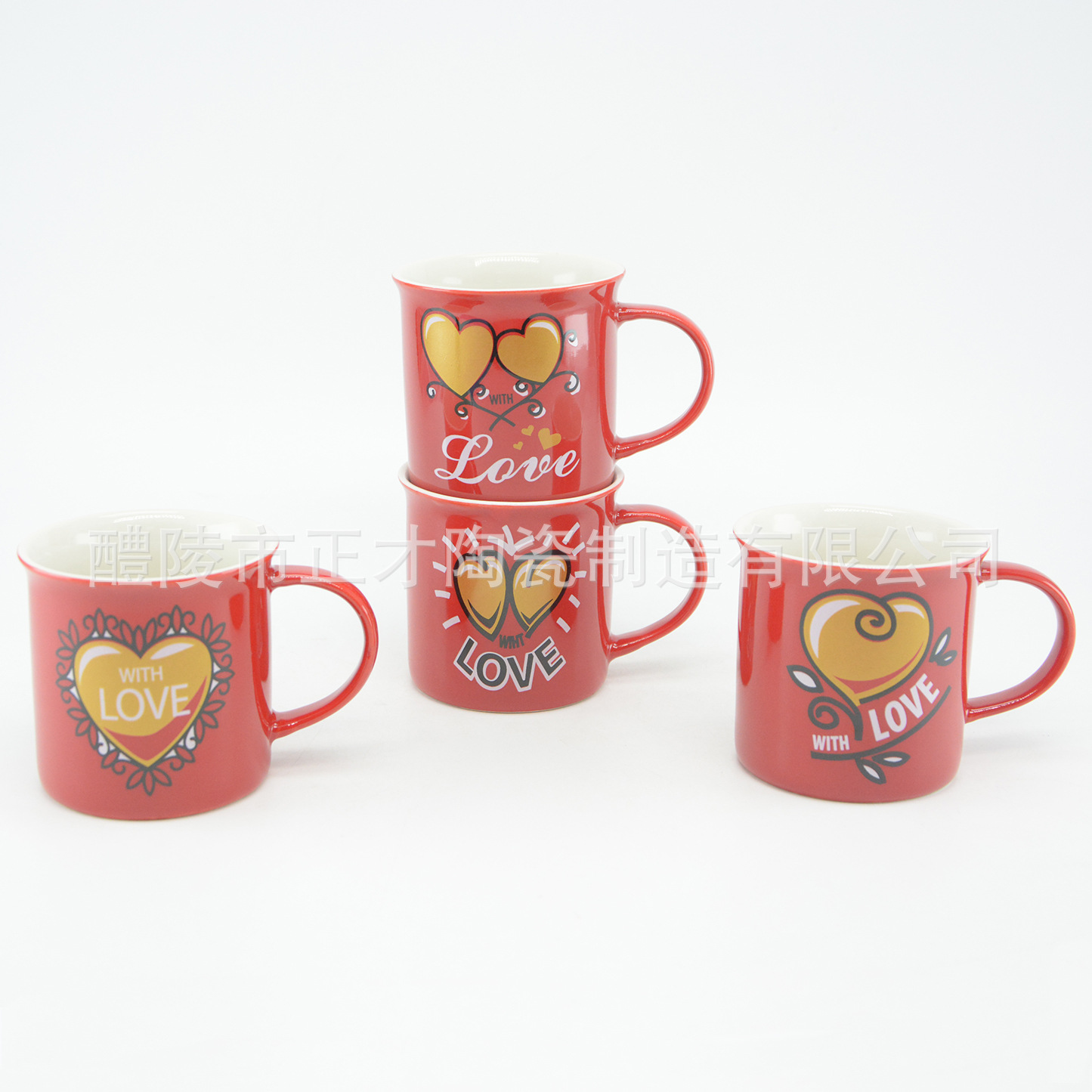 Valentine's Day ceramic cups can be customized as promotional gift cups, enamel-like ceramic cups, and Valentine's Day gift cups details Picture