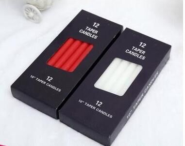 10 inch box of 12 smokeless cone candles for home Romantic white common craft candles for decorative craft candles