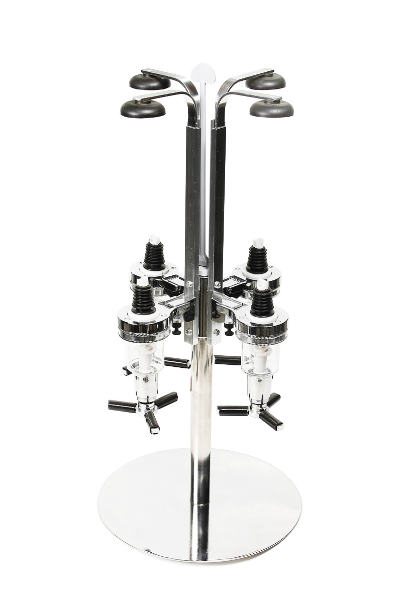 Metal four-head inverted rotating dosing cocktail bar cocktail set, four bottles Specification image