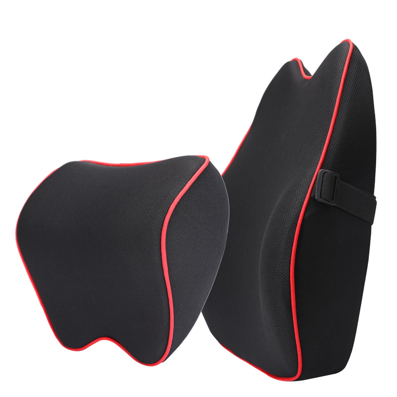 Yiwu factory direct sales of Wenbao car headrest and lumbar support memory foam car lumbar support pillow set Item Picture