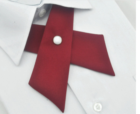 A 5-centimeter single-color cross-knot tie for a man's wedding in red, black, white, blue, yellow and cyan. A narrow hand-tied tie for a woman's entertainment Item Picture