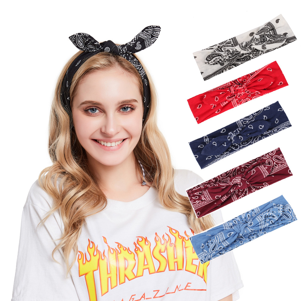 Cashew crescent hair band Rabbit ears head band makeup face yoga hair band elastic hair band
