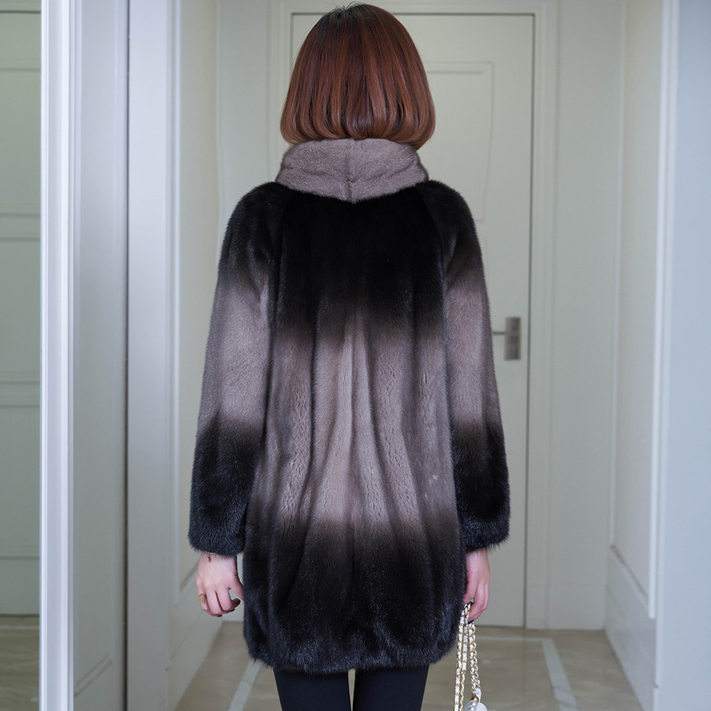 2019 imitation mink women's mink coat, whole mink fur women's coat, mid-length coat Application Scenario
