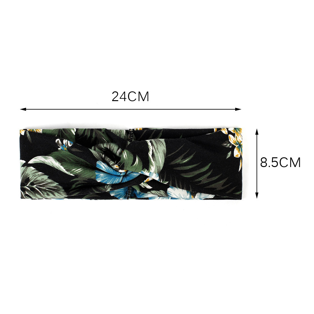 Europe and the United States sell rose knot head ornaments wholesale cross elastic headband scarf Application Scenario