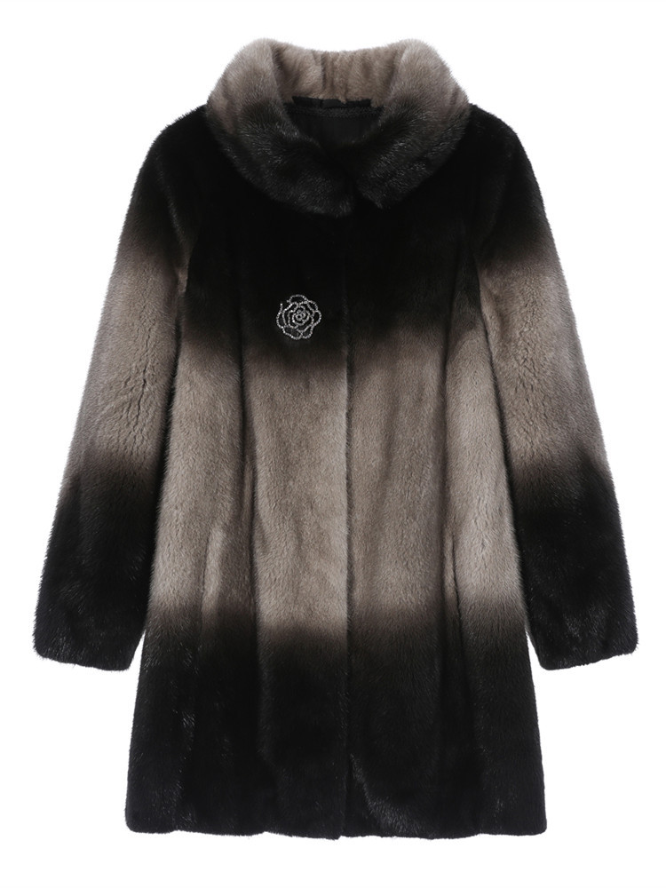 2019 imitation mink women's mink coat, whole mink fur women's coat, mid-length coat Item Picture