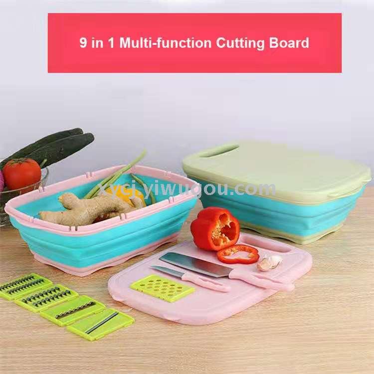 A 9-piece multi-functional cutting board