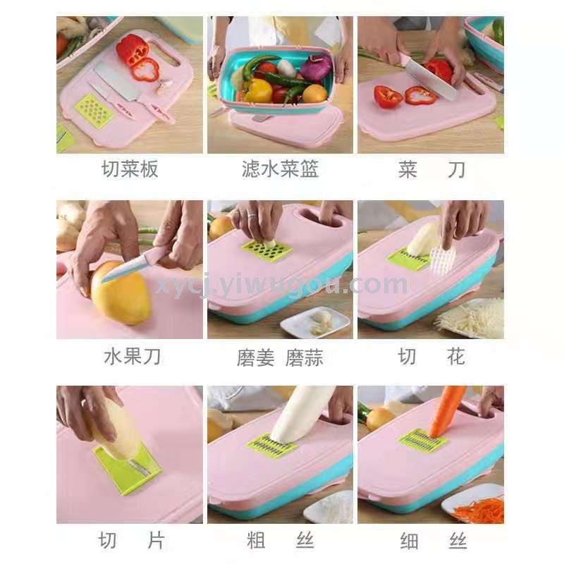A 9-piece multi-functional cutting board Item Picture