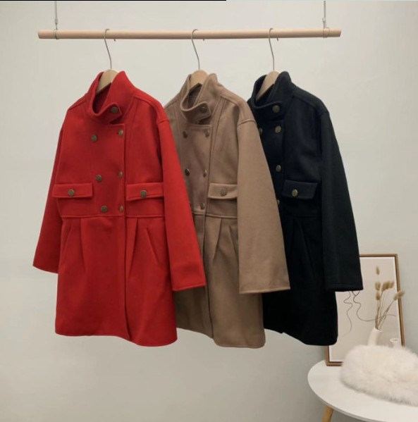 Napoleon's Battle ~ Stylish stand-up collar woolen coat, short woolen coat for petite women Item Picture
