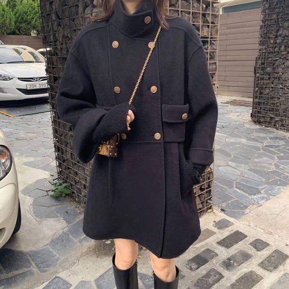 Napoleon's Battle ~ Stylish stand-up collar woolen coat, short woolen coat for petite women Application Scenario