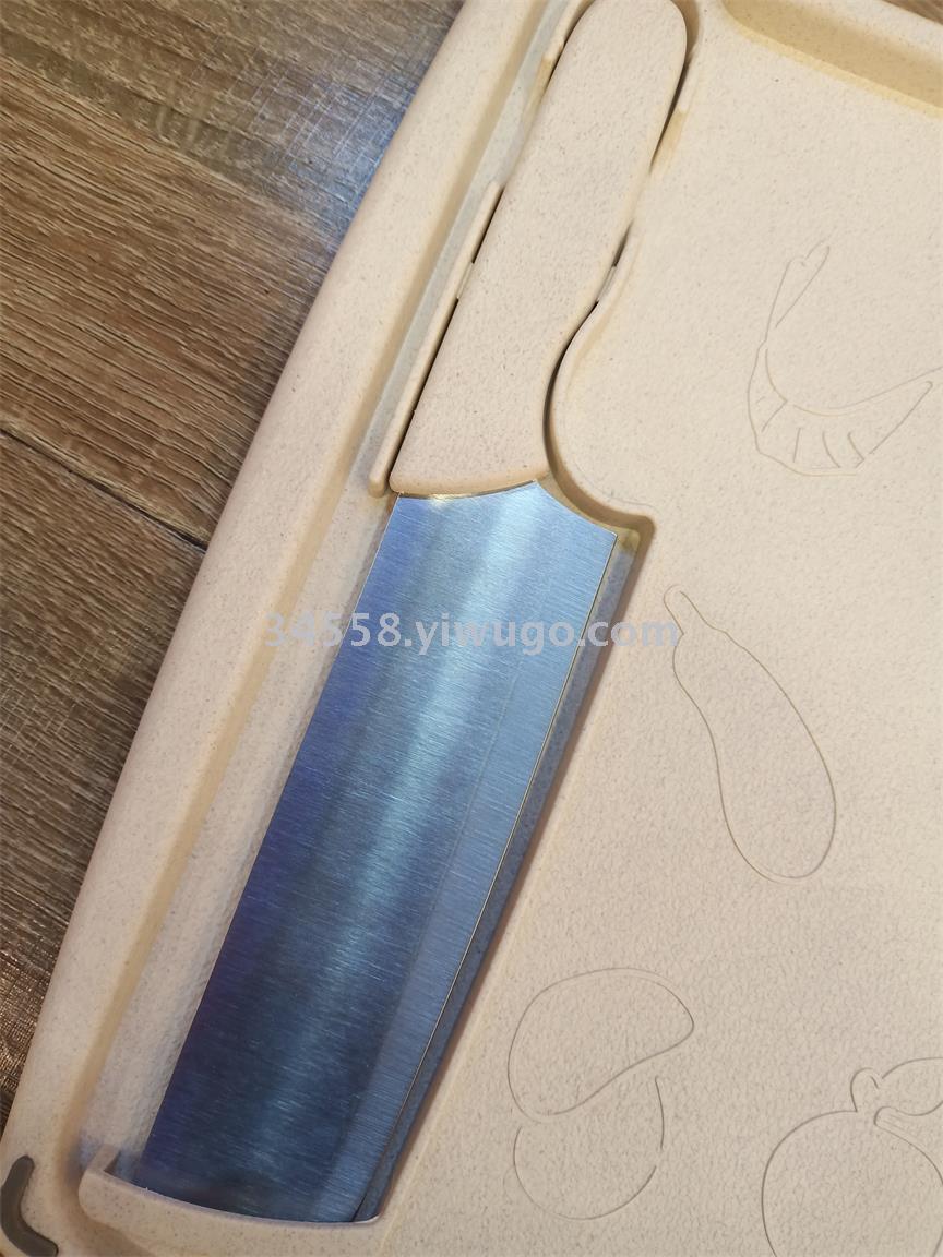 New wheat straw fiber cutting board, wheat orange stem cutting board set, anti-mold and anti-slip vegetable and fruit cutting board, cutting board panel Specification image
