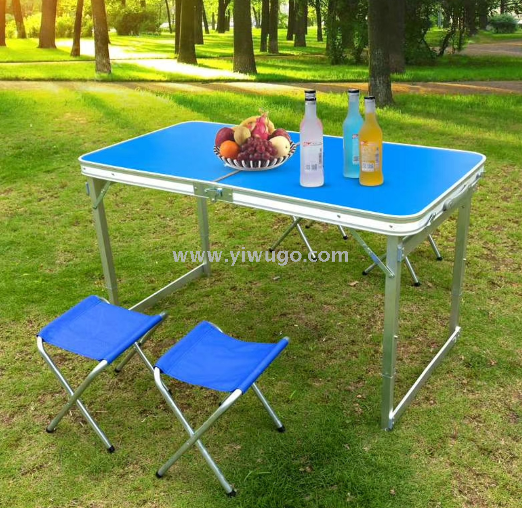 Square tube 60*120 aluminum table leisure balcony patio outdoor picnic set easy to carry
