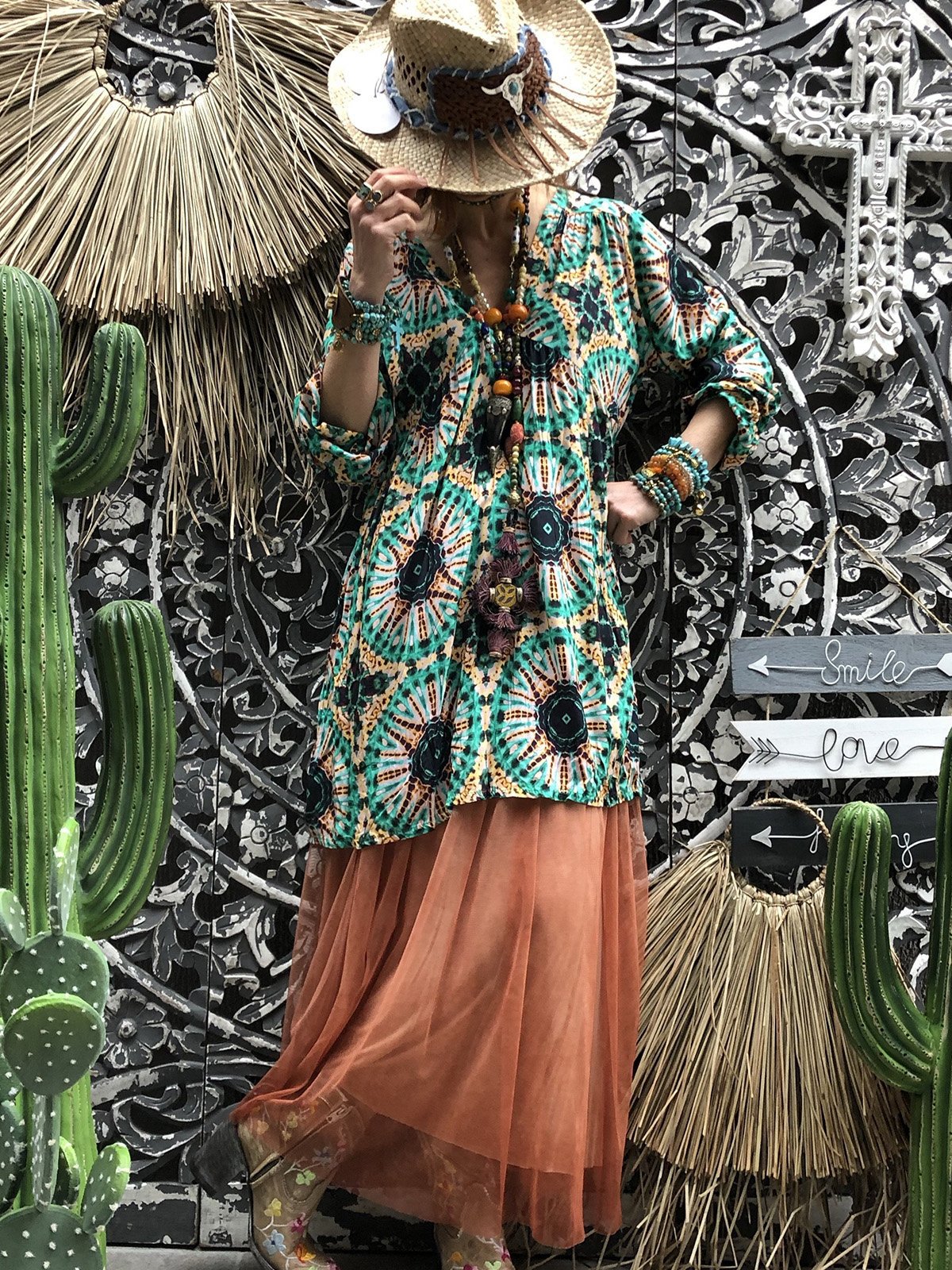New ethnic-style printed long dress from Amazon wish, plus-size cross-border women's dress Specification image