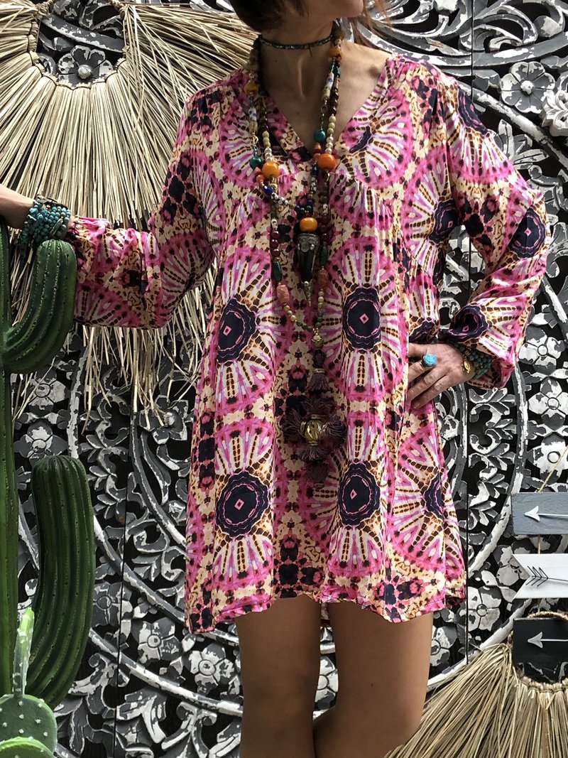 New ethnic-style printed long dress from Amazon wish, plus-size cross-border women's dress details Picture