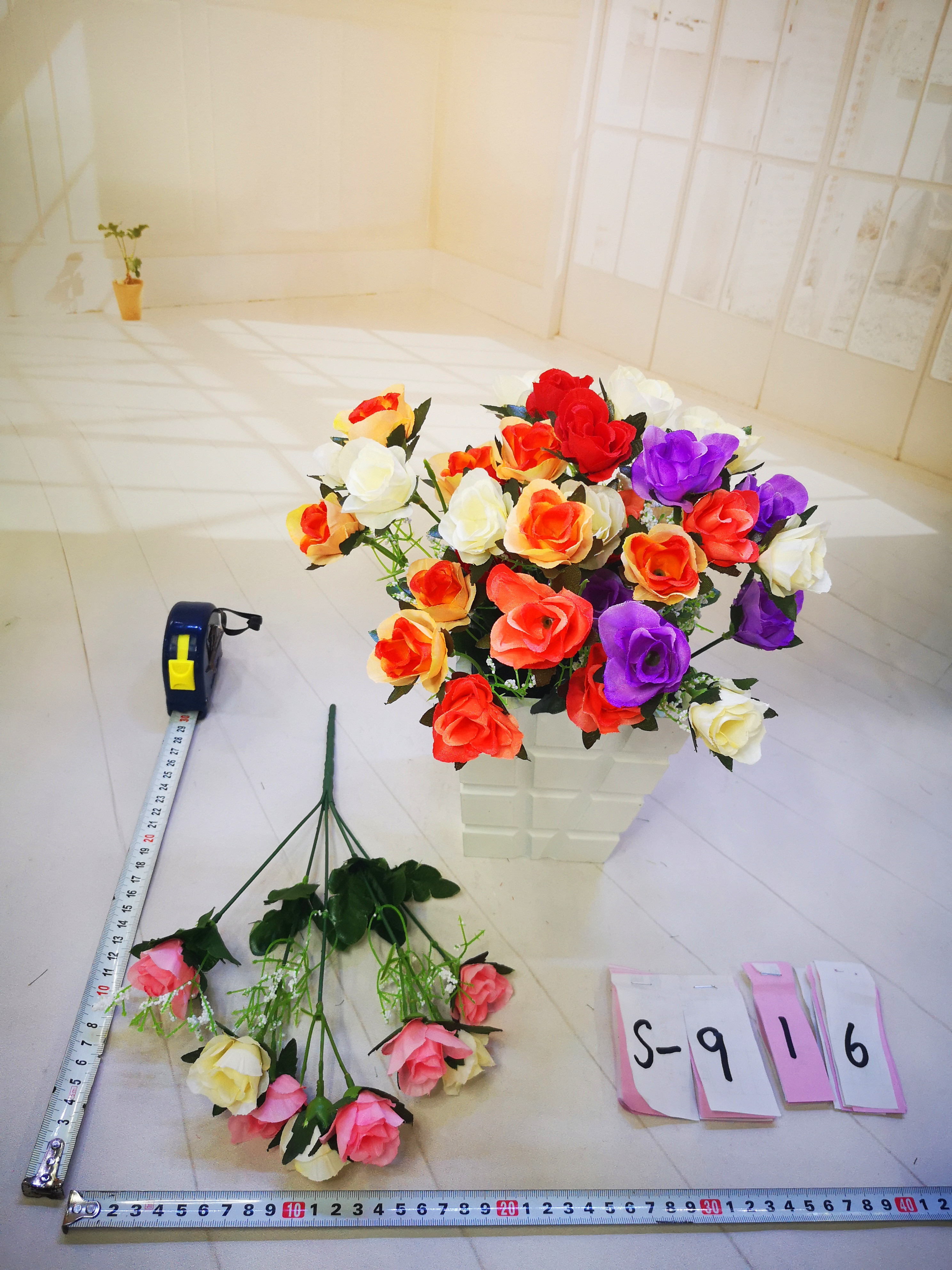 Factory direct sales of 5-head 8-flower Athens rose artificial flowers full figure