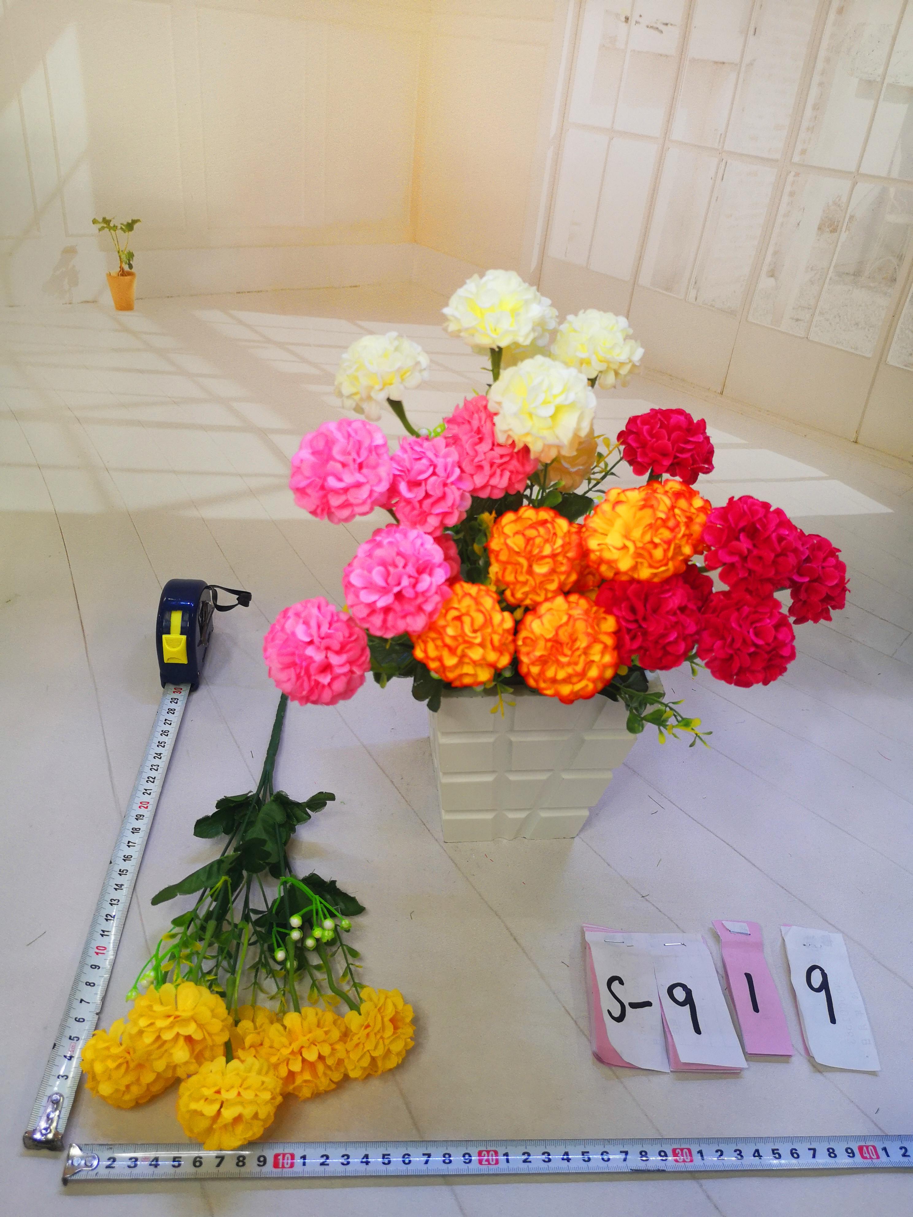 Factory direct sales of 5-head 6-flower curved tube chrysanthemum artificial flowers