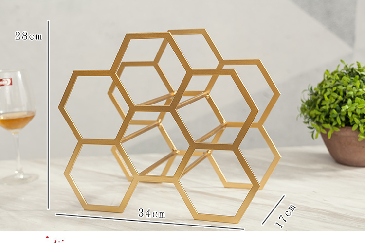 Creative metal decorative items, Nordic-style wine rack, wine grid diamond-shaped model room, home living room wine cabinet decoration and arrangement