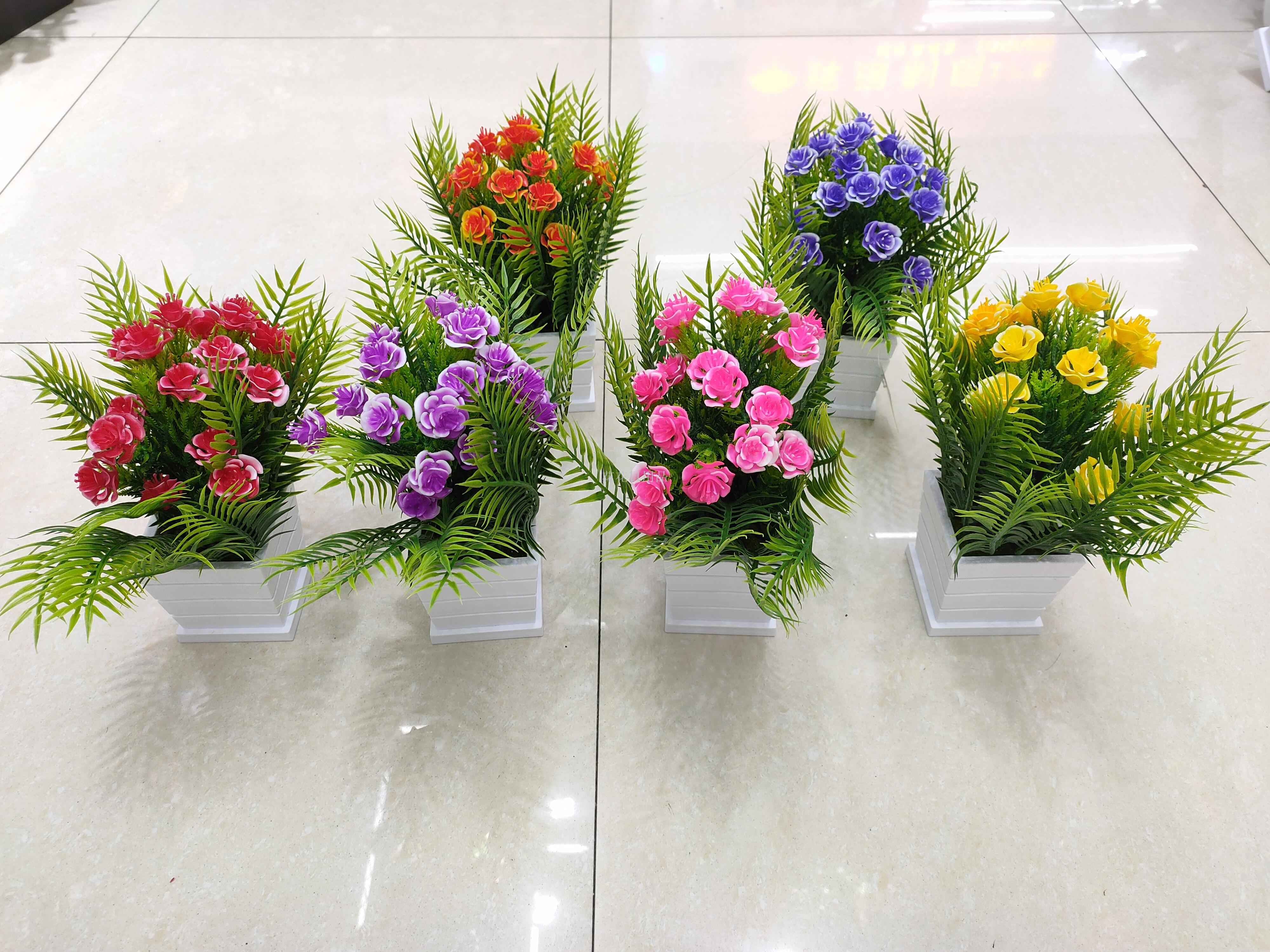 新款仿真花小梅花完杆月型装饰品家居摆件假花盆景花园餐厅软装