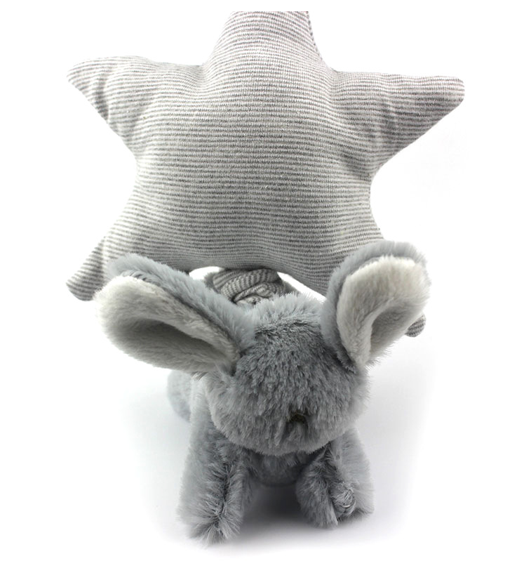 Star Little White Rabbit rattle bed, trailer, plush music box, rattle baby toy Specification image