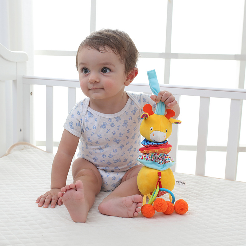 Baby animal music bell cart, battery-free baby stroller, bell plush toy Specification image