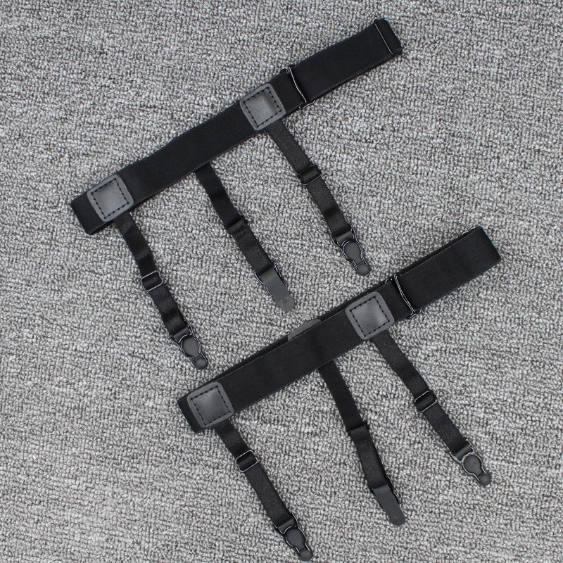 High-quality elastic PU fixed straps for men, black hosiery straps for shirts, anti-slip hosiery strap manufacturer for cross-border supply details Picture